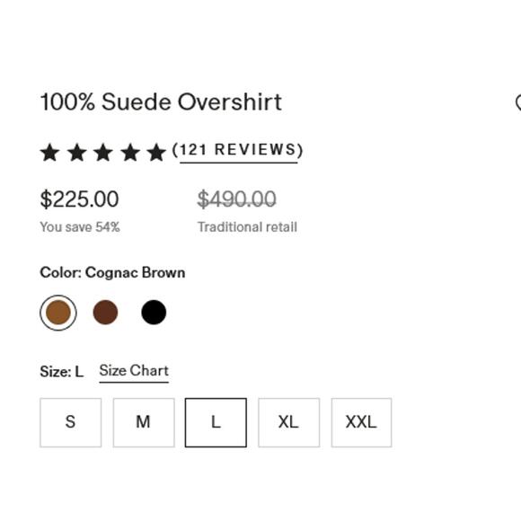 Quince Suede Overshirt Chestnut Brown Size L NWT - Picture 7 of 7